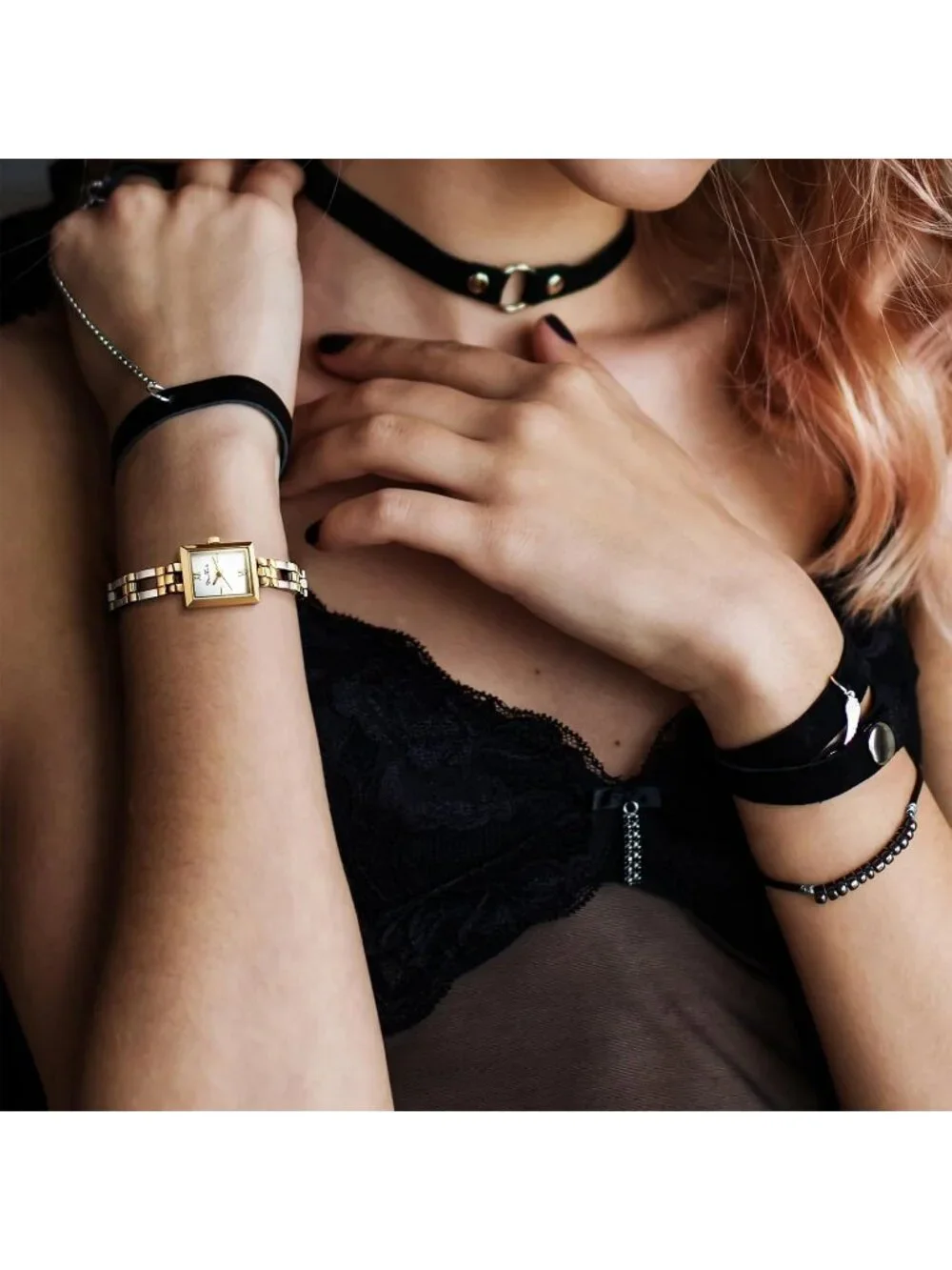 Women's Gold-Silver Small Dainty Vintage Stainless Steel Band Quartz Wrist Watch